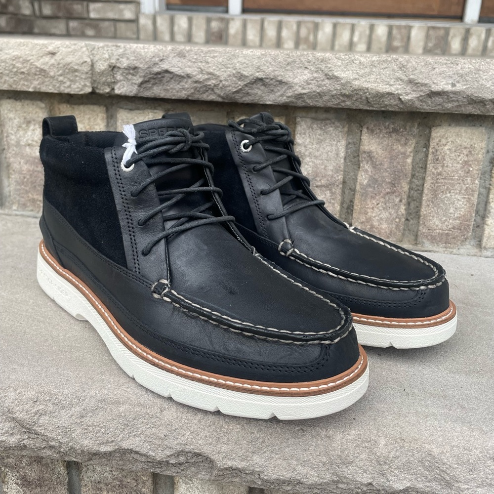 SPERRY A/O Plushwave Lug Chukka 11.5 Men's Boat Shoe Leather Lace Up Preppy New - Picture 2 of 9